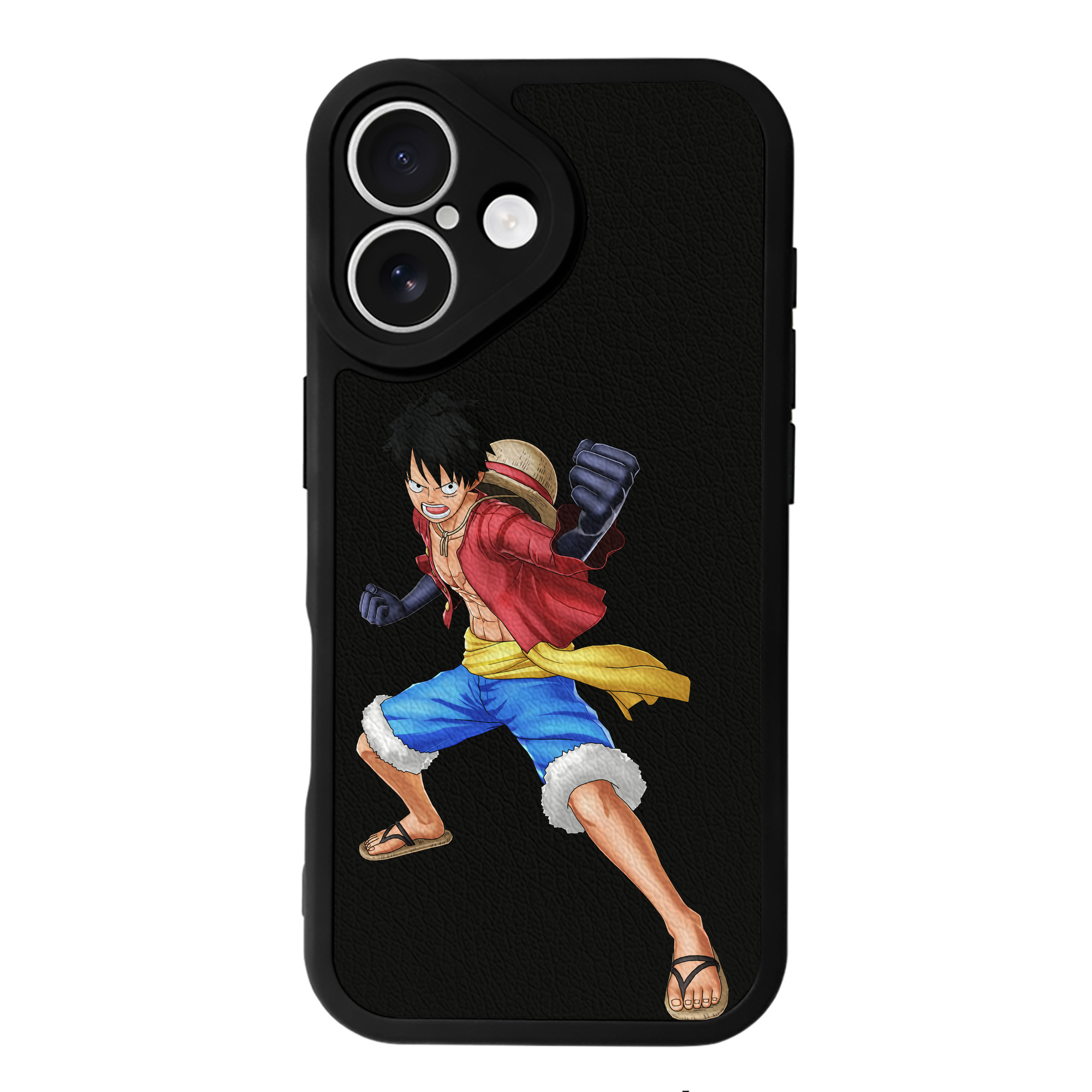 （画像用） ワンピース モンキー・D・ルフィ ONE PIECE Monkey D. Luffy 【iPhone 16シリーズ対応】シリコンスマホケース（レザー調） 材質：シリコン